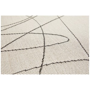 Dettaglio del tappeto da esterno Houston in beige-antracite con motivo moderno.