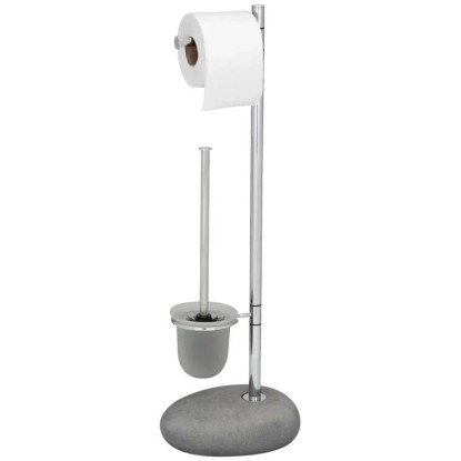 Wenko Set per WC a pavimento Pebble Stone Grigio