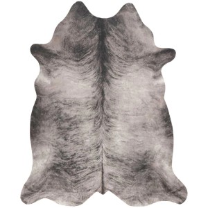 Tappeto in ecopelliccia Amarillo grigio-nero 125x155 cm, design a pelle di mucca.