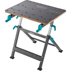 Wolfcraft Master 650 Ergo banco da lavoro: Tavolo di serraggio regolabile in altezza con funzione di piegatura rapida.