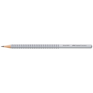 Faber-Castell Grip 2001 Bleistift, silber, Härtegrad HB.