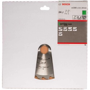 Lame de scie Bosch Professional Optiline Wood pour scie à onglets GCM 800 SJ, 216x2,0x30mm