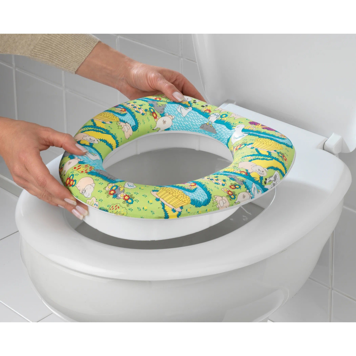 Réducteur De WC Enfant Avec Motif Stitch (Disney) - Siège Doux, Poignées, Antidérapant - Apprentissage De La Propreté