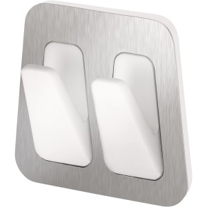 Tesa Duo Crochet adhésif Waterproof en inox/plastique avec Powerstrips pour pièces humides.