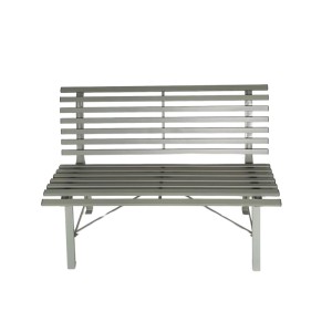 Graue Greemotion Gartenbank Palermo aus Stahl, 116 cm breit, für Garten und Terrasse.
