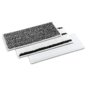 Kärcher Multitücher-Pack KV 4: Set con panno abrasivo, panno per piastrelle e panno morbido per lavavetri a batteria.