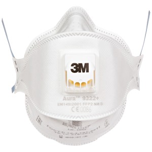 Mascherina respiratoria 3M 9322PRO, maschera FFP2 con valvola, confezione da 10