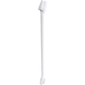 Spazzolino da denti bianco a doppia estremità per cani del set per l'igiene dentale Jollypaw.