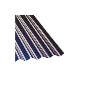 Lastra profilata in PVC trasparente Sinus 76/18, ideale per coperture in plastica, 250x90 cm.
