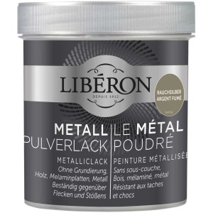 Libéron Vernice metallizzata in polvere Argento fumo, barattolo da 0,5 l. Pittura effetto metallo per mobili.