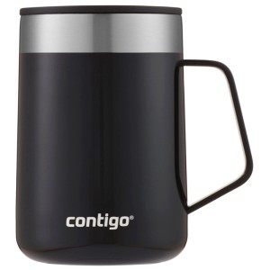 Tazza termica Contigo Streeterville in acciaio inox nero con manico, 410 ml.