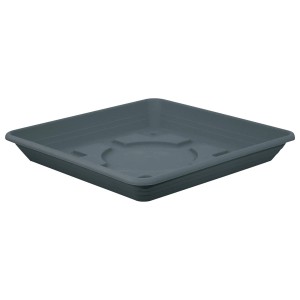 Sottovaso quadrato Geli Nora antracite, 49x49 cm, per vasi da fiori.