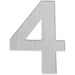Numéro de maison en acier inoxydable n° 4 pour un montage facile.