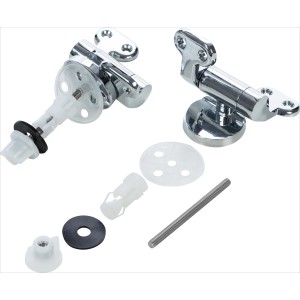 Set cerniere in metallo OBI per sedili WC Deco-Line/Selection, per il fissaggio con meccanismo di chiusura rallentata.
