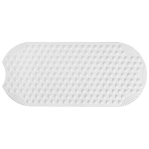 Tapis de bain blanc Ridder TecnoPlus en caoutchouc synthétique, 38x89 cm, avec ventouses.