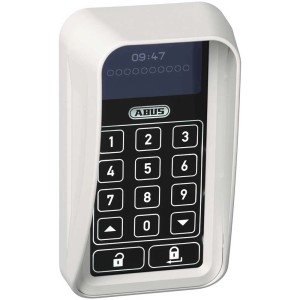 Abus HomeTec Pro CSS3000 Funktastatur mit Sichtschutz in Weiß für Türsicherung.