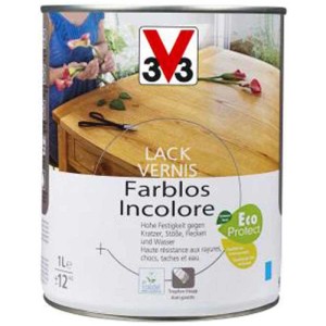 Barattolo di vernice trasparente satinata da 250ml per legno, ad es. mobili e porte.
