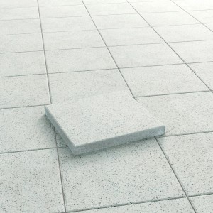Pavimento per terrazza in cemento Milano bianco-nero, idrosabbiato, 40x40x5 cm, per la progettazione di superfici.