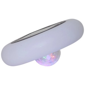Lampe solaire LED blanche Pool Light avec effet multicolore, 19x19cm, pour une décoration d'ambiance.