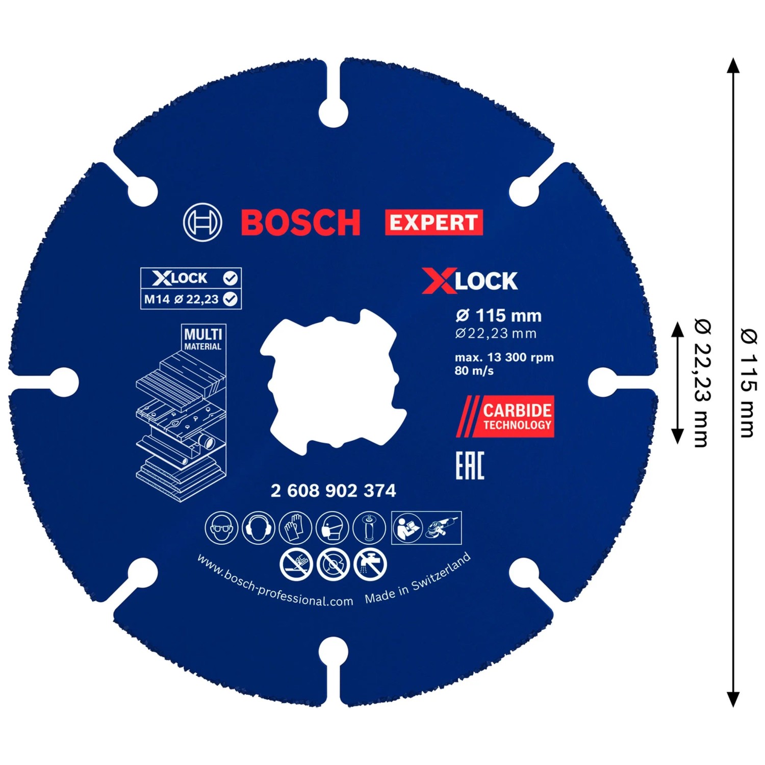 Bosch Expert Trennscheibe Multi Material X-Lock Ø 115 x 22,23 mm