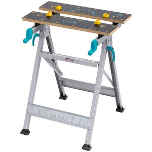 Établi Wolfcraft Master 200 : Table de serrage et de travail pliable avec plateau MDF et système de pliage rapide.