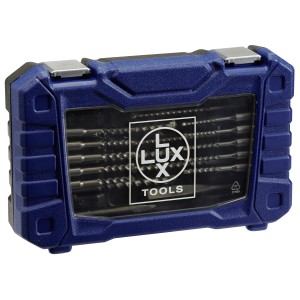 Set di punte e scalpelli LUX SDS-Plus, 20 pezzi in valigetta blu.
