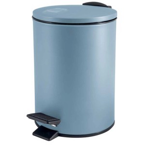Spirella Adelar pattumiera bagno, blu opaco, 3 litri, con pedale e chiusura soft-close.