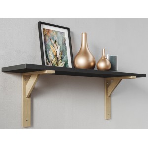 Console en bois de pin, 19,5x16,5 cm, pour montage mural d'étagères. Support d'étagère en bois avec support.