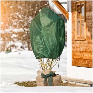 Windhager Winter Rose Fleece Hood, housse de protection verte pour rosiers en hiver.
