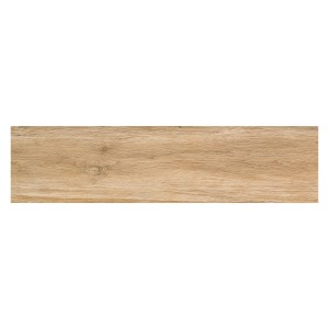 Piastrella da pavimento in gres porcellanato beige effetto legno, 90x22,5 cm, ideale per interni.