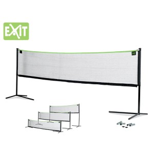 Rete sportiva EXIT nera regolabile (243x500cm) per tennis, pallavolo e altro. Accessori inclusi.