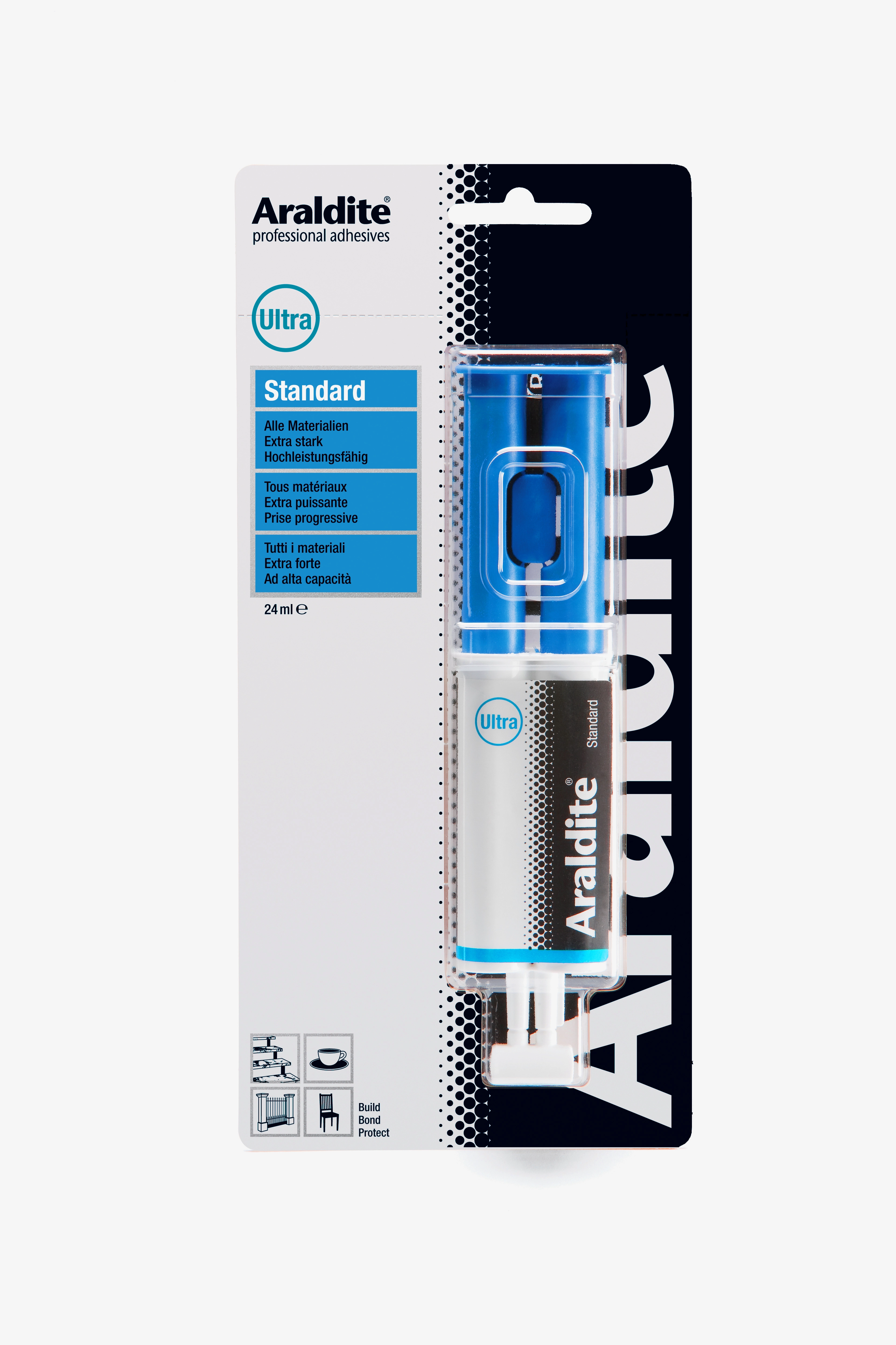 Colle Araldite Standard Extra puissante, 2 tubes de 100 ml 
