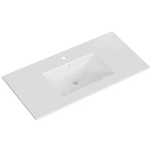 Vasque Pelipal Quantum 07, céramique, blanc brillant, largeur 101 cm.