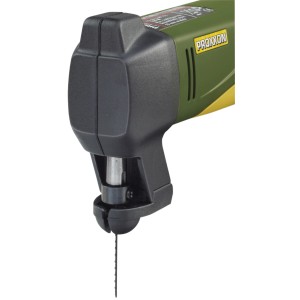 Mini seghetto alternativo Proxxon STS 12/E con lama per tagli precisi su legno e metallo.
