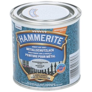 Dose Hammerite Metall-Schutzlack Hammerschlag Silbergrau 250ml für Rostschutz und Lackierung.