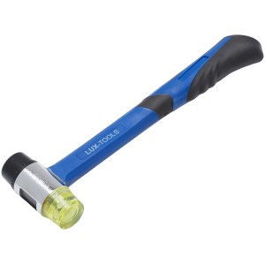 Marteau à emboutir combiné LUX Classic avec manche en fibre de verre et têtes interchangeables.