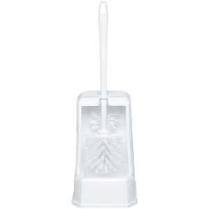 Ensemble brosse WC Diaqua blanche avec nettoyant rebord au design classique.