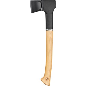 Ascia universale Fiskars Norden N12 con manico in legno di noce americano e testa nera.