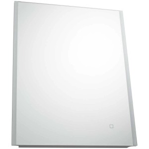 Specchio da parete rettangolare a LED Diaqua Porto, 60x80 cm, con cornice in alluminio e interruttore a sensore.
