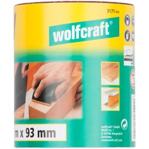 Wolfcraft Schleifpapierrolle, 93mm breit, 5m lang, Körnung 60, für Holz und Metall.