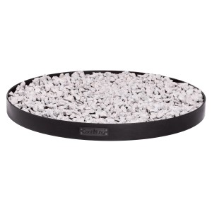 Base en acier CookKing pour brasero (Ø 80 cm) noire, remplie de galets décoratifs.
