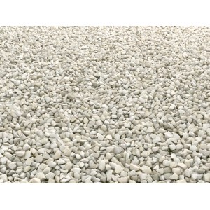 Gravier décoratif Mont Blanc, marbre blanc-rose, 8-16 mm, idéal pour allées de jardin et rocailles.