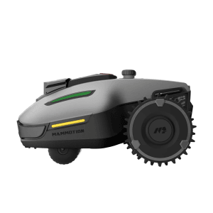 Mammotion Yuka Mini 800 : Robot tondeuse gris à quatre roues motrices pour jusqu'à 800 m².