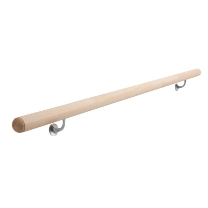 Main courante ensemble complet hêtre Ø 52 mm longueur 150 cm