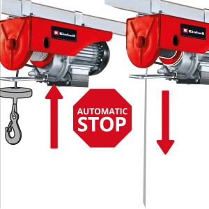 Treuil électrique Einhell TC-EH 250 avec crochet de charge et signal rouge "Automatic Stop".