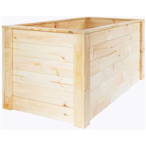 Carré potager surélevé en pin naturel, 79x150x76 cm, pour jardin et terrasse.