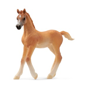Poulain arabe Schleich détaillé, marron, debout. Figurine de collection pour enfants.