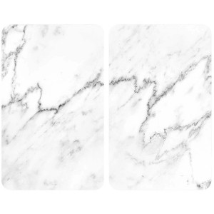 Set da 2 copripiano cottura in vetro Wenko effetto marmo, 30x52 cm.