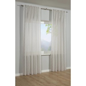 Sciarpa Bennetti con motivo a conchiglia, colore naturale, 140x245 cm, tenda per finestra semitrasparente.