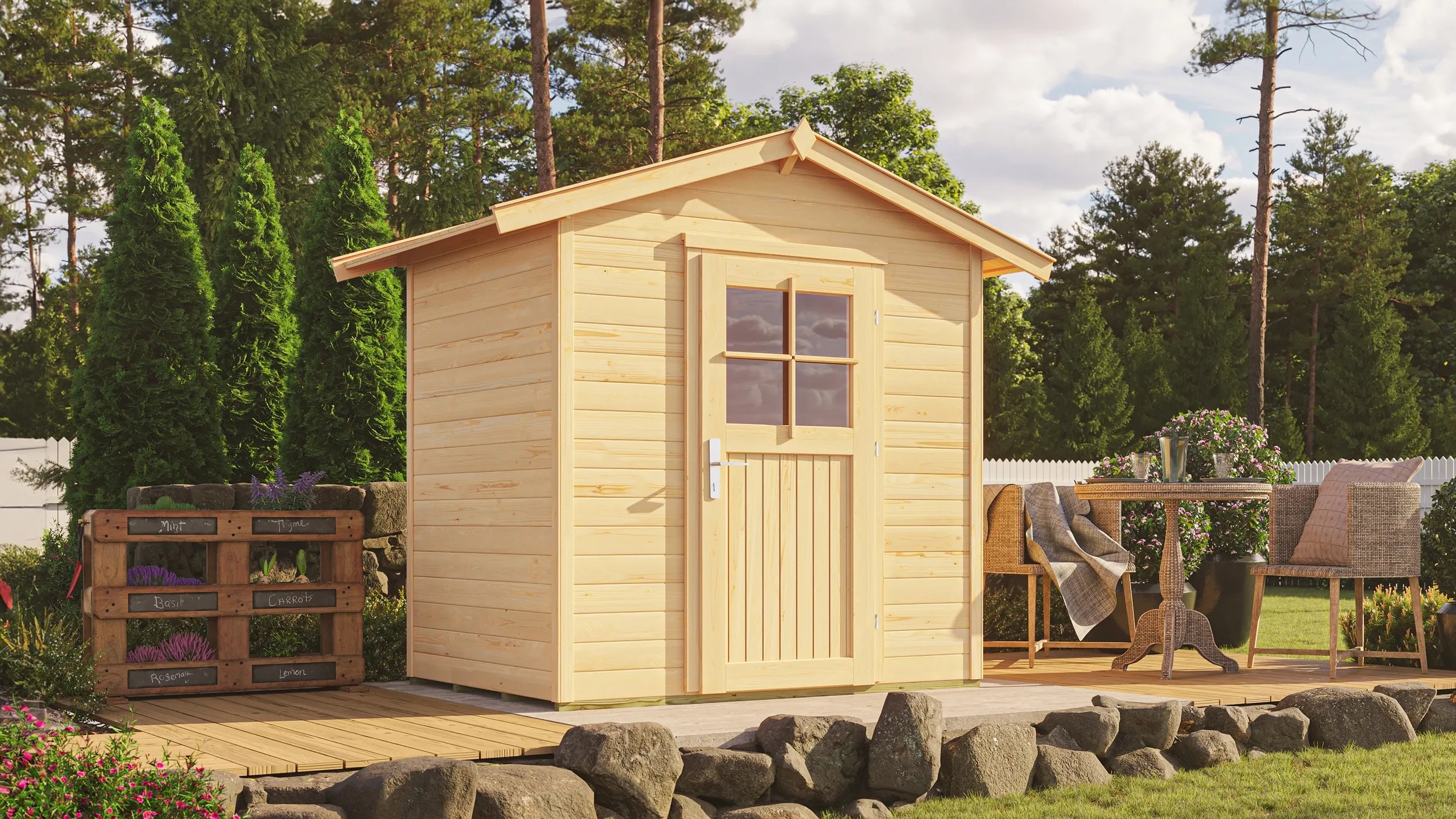 OBI Outdoor Living Holz-Gartenhaus Monza Satteldach Unbehandelt 205 cm x 174 cm kaufen bei OBI